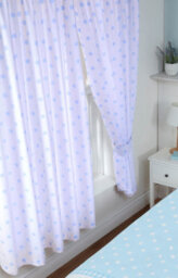 "Rachael Hale 66"" X 72"" Luke & Leia Curtains Polka Dot Blue White Pencil Pleat" - thumbnail 2