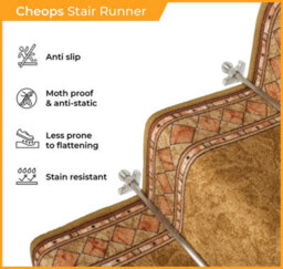 Cheops Stair Runner - Hardwearing, Non-Slip & Durable Carpet For Stairs & Staircases, Multiple Lengths - thumbnail 3