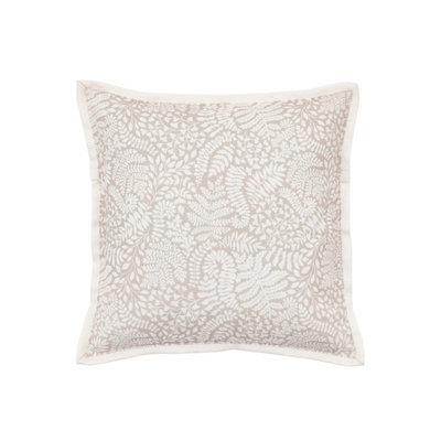 Gallery™ Taupe Leaves Print Effect Indoor Cushion, (L)45Cm X (W)45Cm - image 1