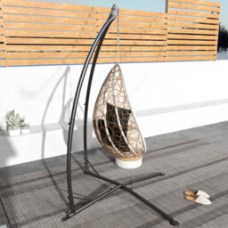 Outsunny Hammock Chair Stand Metal Frame Hammock Stand Only With Chian, Black - thumbnail 8
