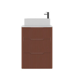 Royal Bathrooms Avenza 600mm Terracotta Clay Floor Standing Countertop Bathroom Vanity Unit 3 Drawer With Peak Basin - thumbnail 6