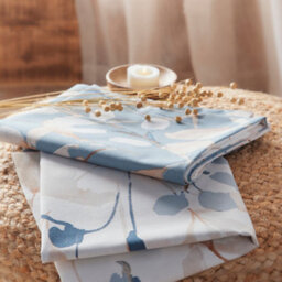 Drift Anya All-Over Leaf Print Blue Eco Duvet Cover Set - thumbnail 4