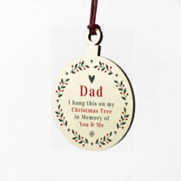 Red Ocean Rememberance Christmas Tree Bauble For Dad Wood Ornament Bauble Family Gift - thumbnail 6