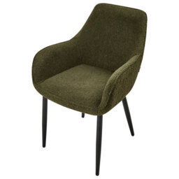 Beliani Set Of 2 Dining Chairs Alden Boucle Dark Green - thumbnail 8