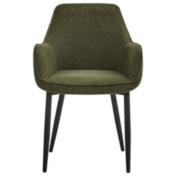 Beliani Set Of 2 Dining Chairs Alden Boucle Dark Green - thumbnail 5