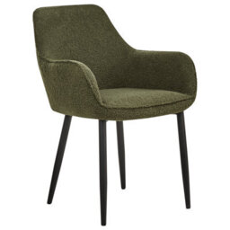Beliani Set Of 2 Dining Chairs Alden Boucle Dark Green - thumbnail 6