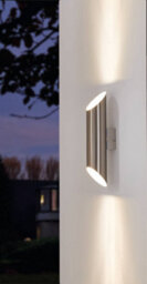 Eglo Agolada Stainless Steel Metal Ip44 Integrated Led Outdoor Wall Light, (D) 7.5Cm Dia - thumbnail 1