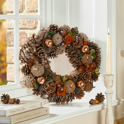 Dibor 30Cm Cluster Berries Xmas Festive Decor Front Door Wreath Christmas Wreath - image 1
