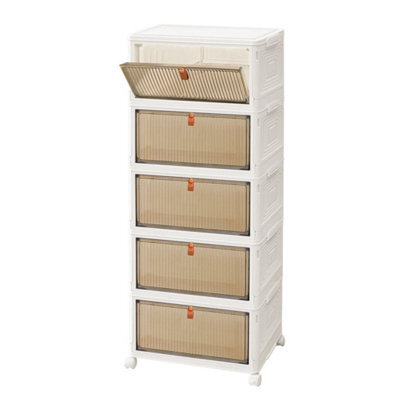 5 Tier Folding Stackable Storage Box Plastic Home Collapsible - image 1