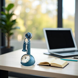 Alarm Clock 28.5Cm Blue Telephone Desk Clock Candlestick Style Table Clock With Quartz Movement Unique Novelty Gift For Men - thumbnail 4