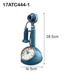 Alarm Clock 28.5Cm Blue Telephone Desk Clock Candlestick Style Table Clock With Quartz Movement Unique Novelty Gift For Men - thumbnail 9