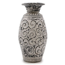 Serenityy Swirls Shaped Ceramic Terracotta Vase In Cream - Handmade Lombok Decorative Vase 1 Pack - thumbnail 4