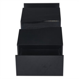 Abrihome Black High-Gloss Led Coffee Table, Unique Shape With 2 Storage Drawers & 16-Colour Lighting, Modern End Table For Living Room - thumbnail 6