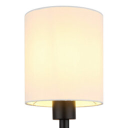 Luminosa Lighting Luminosa Zamora Reading Wall Light Matt Black, Textile White Shade E27 - thumbnail 5
