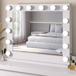 Living And Home Hollywood Makeup Mirror With 14 Dimmable Led Bulbs For Bedroom 80X 65Cm - thumbnail 1