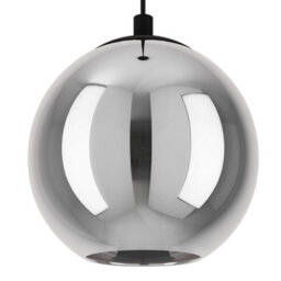 Eglo Ariscani Smoke And Black Glass And Metal 1 Light Ceiling Pendant, (D) 20Cm - thumbnail 4