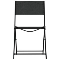 Berkfield Folding Outdoor Chairs 2 Pcs Black Steel And Textilene - thumbnail 3