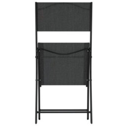 Berkfield Folding Outdoor Chairs 2 Pcs Black Steel And Textilene - thumbnail 6