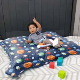 rucomfy Beanbags Rucomfy Outer Space Kids Squarbie Bean Bag - Fun & Versatile Kids Seating - thumbnail 1