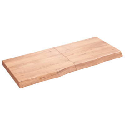 Berkfield Wall Shelf Light Brown 120X50X6 Cm Treated Solid Wood Oak - image 1