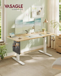 LEDREM Electric Standing Desk, Height Adjustable Desk, 140 X 60 Cm, 4 Memory Heights, Usb-C Port, Storage Pocket, For Home Office - thumbnail 1