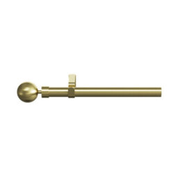 GoodHome Elasa Satin Brass Effect Extendable Ball Single Curtain Pole Set, (L)1200mm-2100mm (Dia)28mm - thumbnail 1