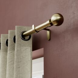 GoodHome Elasa Satin Brass Effect Extendable Ball Single Curtain Pole Set, (L)1200mm-2100mm (Dia)28mm - thumbnail 6