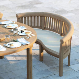 Eterna Bercial Teak Garden Outdoor Dining Table & 4 Seat Chair Set - With Green Cushions - thumbnail 6