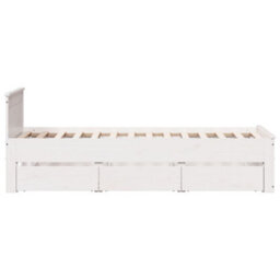 Berkfield Bed Frame Without Mattress With Headboard White 90X200 Cm Solid Wood Pine - thumbnail 5
