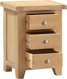Seconique Windsor 3 Drawer Bedside Real Natural Oak Fully Assembled - thumbnail 4
