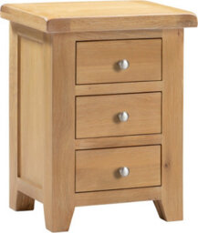 Seconique Windsor 3 Drawer Bedside Real Natural Oak Fully Assembled - thumbnail 3