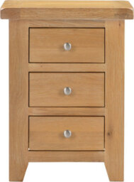 Seconique Windsor 3 Drawer Bedside Real Natural Oak Fully Assembled - thumbnail 2