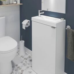 GoodHome Imandra Gloss White Freestanding Vanity Unit & Basin Set - Includes Beni Basin (W)440mm (H)790mm - thumbnail 6