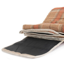 Red Hamper H135 Polyester Burnt Orange Polyester Fleece Tartan Picnic Rug - thumbnail 4