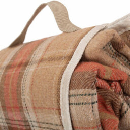 Red Hamper H135 Polyester Burnt Orange Polyester Fleece Tartan Picnic Rug - thumbnail 5