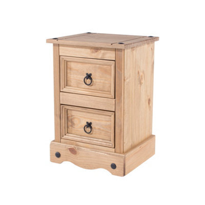 Core Products Premium Corona 2 Drawer Petite Bedside Cabinet - Antique Waxed Pine, H53.1Cm X W36.0Cm X D32.0Cm - image 1