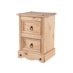 Core Products Premium Corona 2 Drawer Petite Bedside Cabinet - Antique Waxed Pine, H53.1Cm X W36.0Cm X D32.0Cm - thumbnail 3