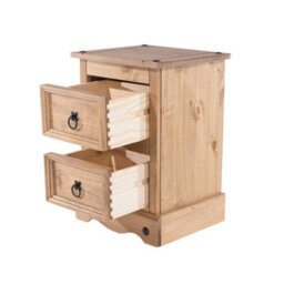 Core Products Premium Corona 2 Drawer Petite Bedside Cabinet - Antique Waxed Pine, H53.1Cm X W36.0Cm X D32.0Cm - thumbnail 2