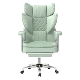 Levede Office Desk Chair Big And Tall For Heavy People With Footrest Pu Green - thumbnail 3
