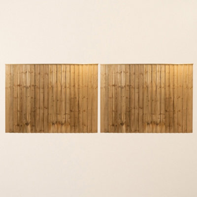 Ruby UK Ruby Featheredge Entrance Gate Pair Ruby Shebbear Durable Wooden Driveway Gates 4.8M Wide (As Pair) X 2.1M High - image 1