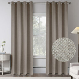 Aspire Homeware Mink Linen 100% Blackout Curtain-Thermal Insulated Eyelet Room Darkening Curtain Pair (W)168Cm X (D)228Cm - thumbnail 1