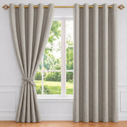 Aspire Homeware Mink Linen 100% Blackout Curtain-Thermal Insulated Eyelet Room Darkening Curtain Pair (W)168Cm X (D)228Cm - thumbnail 9