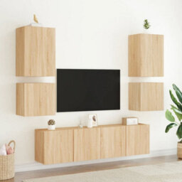 Walplus Tv Wall Cabinets 2 Pcs Sonoma Oak 40.5X30X40 Cm Engineered Wood - thumbnail 4