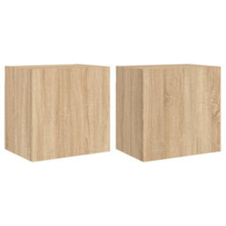 Walplus Tv Wall Cabinets 2 Pcs Sonoma Oak 40.5X30X40 Cm Engineered Wood - thumbnail 2