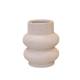Four Candle Stone White Sculptured Decorative Vase