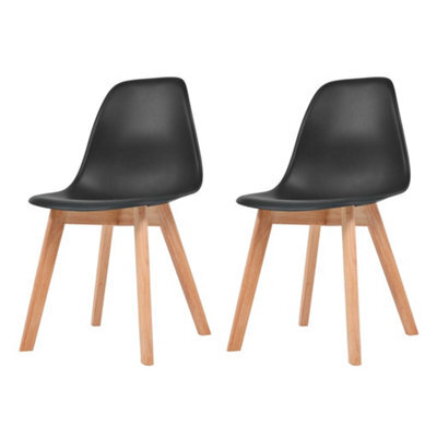 Berkfield Dining Chairs 2 Pcs Black Plastic - image 1
