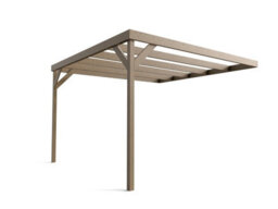 Arbor Garden Solutions Wall-Mounted Wooden Box Pergola, Complete Diy Kit, 1.8M X 3M (Rustic Brown Finish) - thumbnail 5