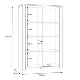 Wyld Haus Bramblecroft Grey & Riviera Oak 2-Door Display Cabinet, Matt Finish - thumbnail 8