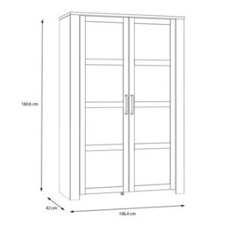 Wyld Haus Bramblecroft Grey & Riviera Oak 2-Door Display Cabinet, Matt Finish - thumbnail 7