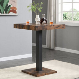 Furniture in Fashion Topaz Rustic Oak Wooden Bar Table With 2 Coco Black Stools - thumbnail 2